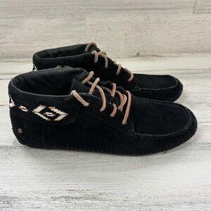 Ugg Women’s Size 6.5 Chaunce Rustic Weave Black Suede 4 Eye Black Suede Chukka